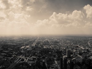 Vista aérea de una gran ciudad