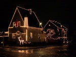 El exterior de las casas con decoración de Navidad