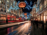 Calle de Inglaterra adornada para Navidad