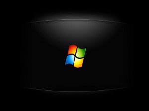 Postal: Logo de Windows en fondo negro