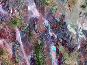 Postal: Parque Nacional de Death Valley, California, EE.UU. (vista satelital)