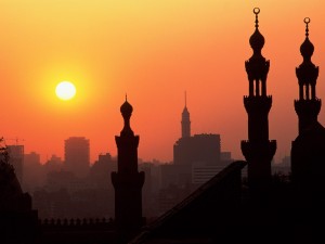 El Cairo y su cielo anaranjado
