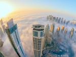Vista desde el cielo de la ciudad de Dubai