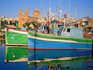 Postal: Barcos de pesca en el puerto