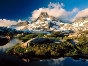 Postal: Banner Peak y Thousand Island Lake, Ansel Adams Wilderness, California