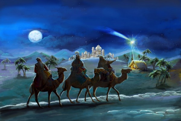 Los Reyes Magos llegan a Belén siguiendo la Estrella