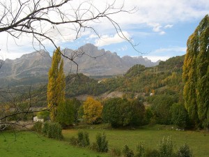 Postal: Vista del Valle de Tena, en la provincia de Huesca (Aragón, España)
