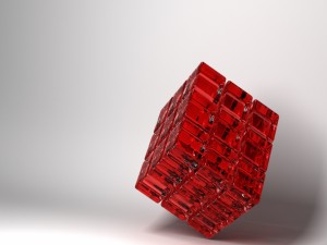 Postal: Cubo rojo