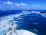 Vista aérea del arrecife de coral