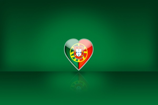 Bandera de Portugal en un corazón