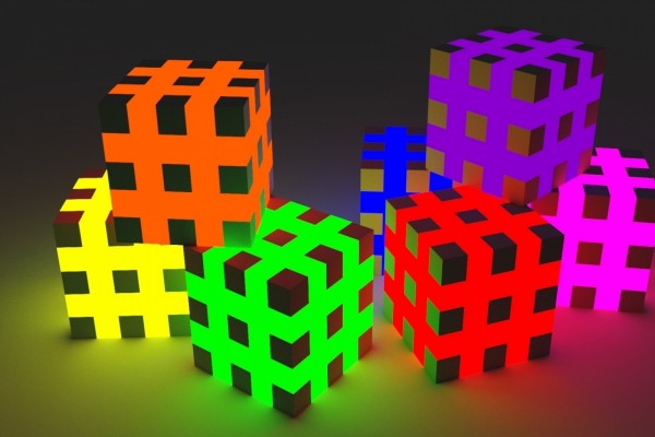 Cubos de colores en 3D