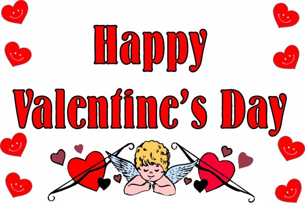 Cupido desea "Feliz día de San Valentín"