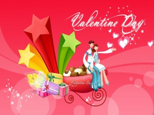 Enamorados celebrando San Valentín