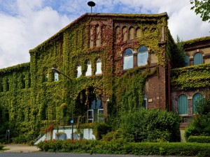 Postal: Edificio cubierto de plantas