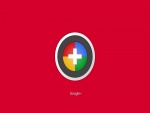 Google Plus en fondo rojo