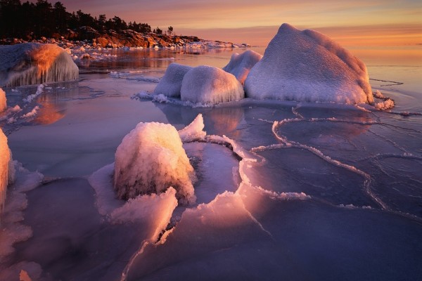 Rocas cubiertas de hielo