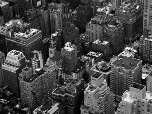 Foto aérea en blanco y negro