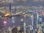 Noche en la ciudad de Hong Kong