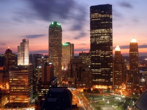Postal: Noche en la ciudad de Pittsburgh