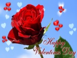 Tarjeta con una rosa "Feliz Día de San Valentín"
