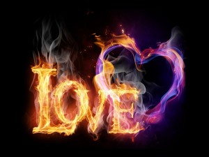 Amor y corazón en fuego