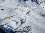 Vista aérea de una pista de esquí