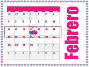 14 de Febrero señalado en el calendario