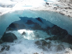 Agua en el glaciar