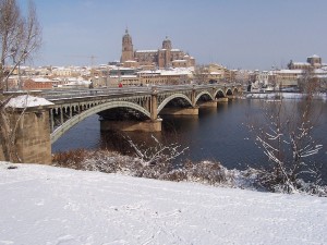Postal: Puente Enrique Estevan sobre el río Tormes, Salamanca