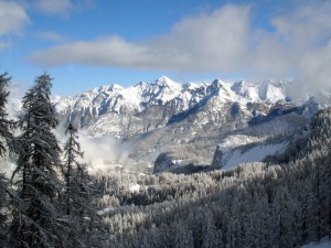 Postal: Nieve en las montañas