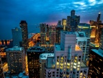 Vista nocturna de Chicago