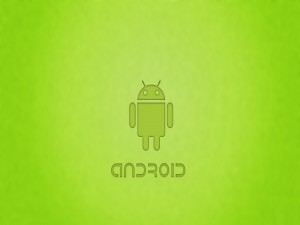 Android en fondo verde