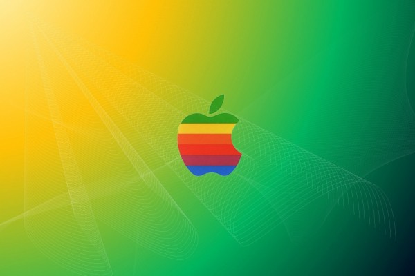 Apple con los colores del arcoíris