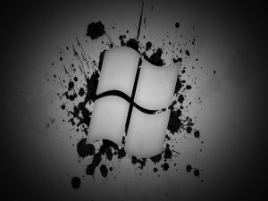 Logo de Windows sobre tinta negra