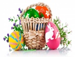 Cesta con huevos de Pascua