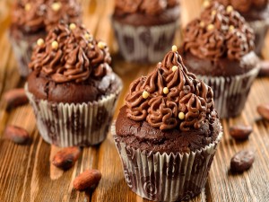 Postal: Cupcakes de cacao