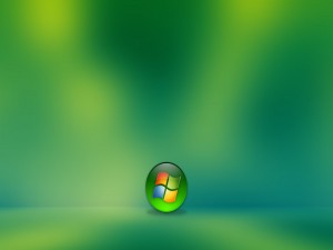 Windows en fondo verde