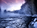 Un frío amanecer en el río