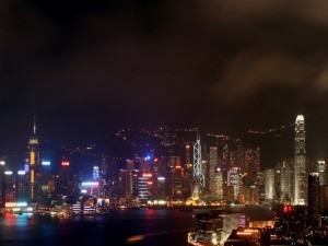 Postal: La noche en Hong Kong