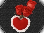 Rosas rojas y un corazón