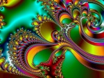 Plumas y espirales abstractas de colores