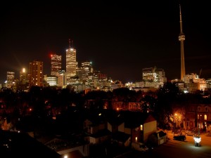 Postal: Noche en la ciudad de Toronto