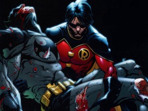 Postal: Robin salvando a Batman