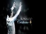 Cristiano Ronaldo y escudo del Real Madrid