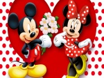 Mickey le regala flores a Minnie
