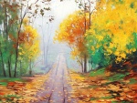 Los colores del otoño en el camino