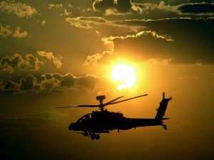 Helicóptero y el sol