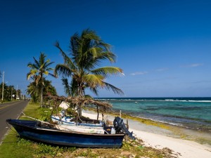Postal: Playa tropical, en la isla caribeña de San Andrés (Colombia)