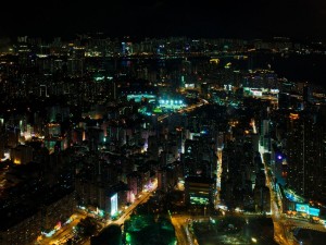 Postal: Hong Kong por la noche