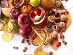 Frutas, frutos secos y miel